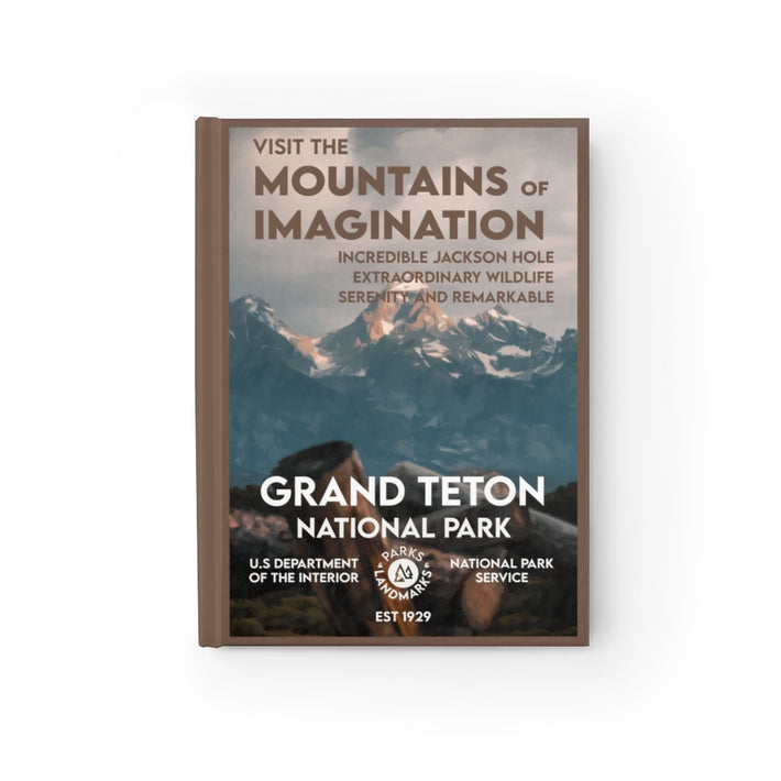 Grand Teton National Park Hardcover Blank Page Journal - WPA Style