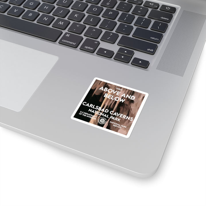 Carlsbad Caverns National Park Square Sticker - WPA Style