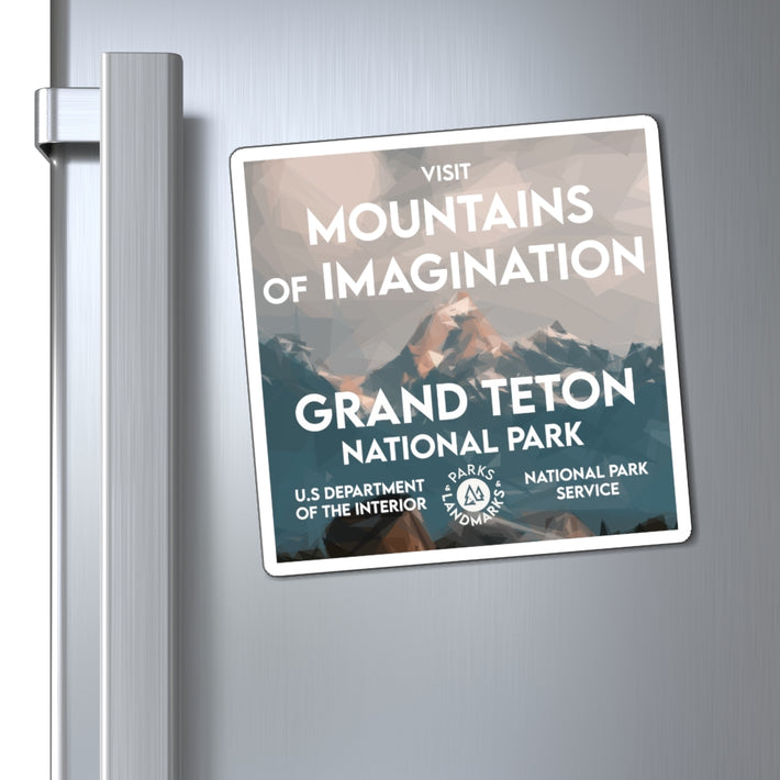 Grand Teton National Park Magnet - WPA Style