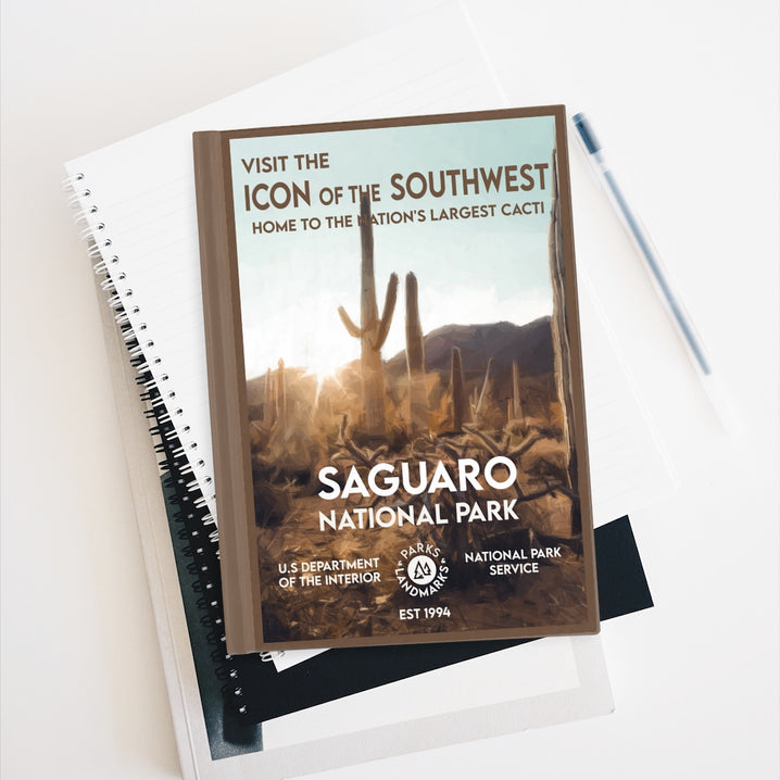 Saguaro National Park Hardcover Lined Journal - WPA Style