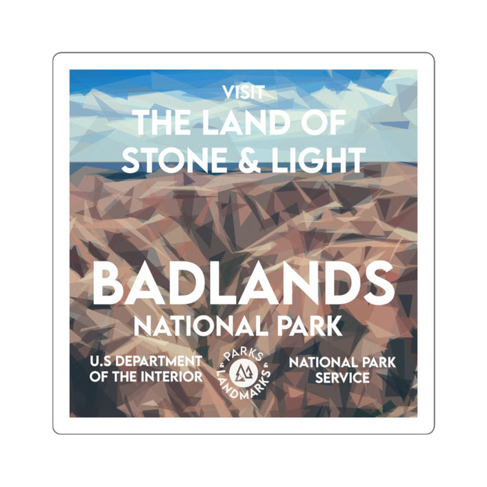 Badlands National Park Square Sticker - WPA Style