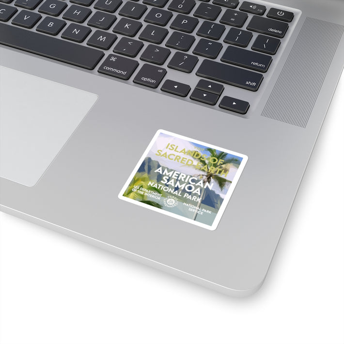 American Samoa National Park Square Sticker - WPA Style