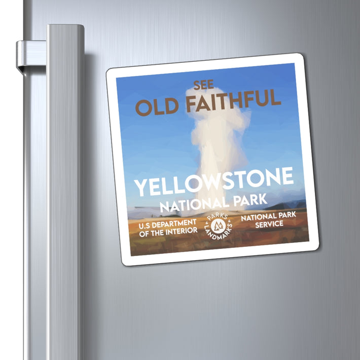 Yellowstone National Park Magnet - WPA Style