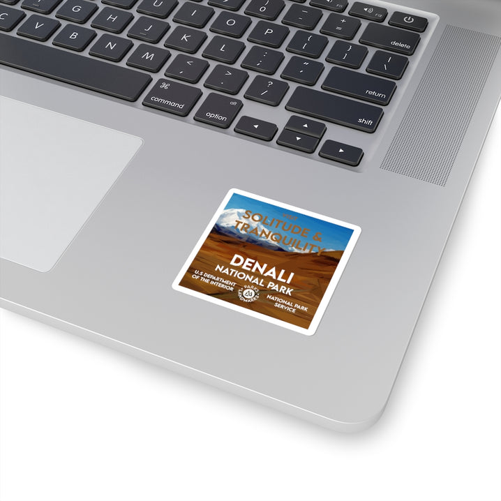 Denali National Park Square Sticker - WPA Style