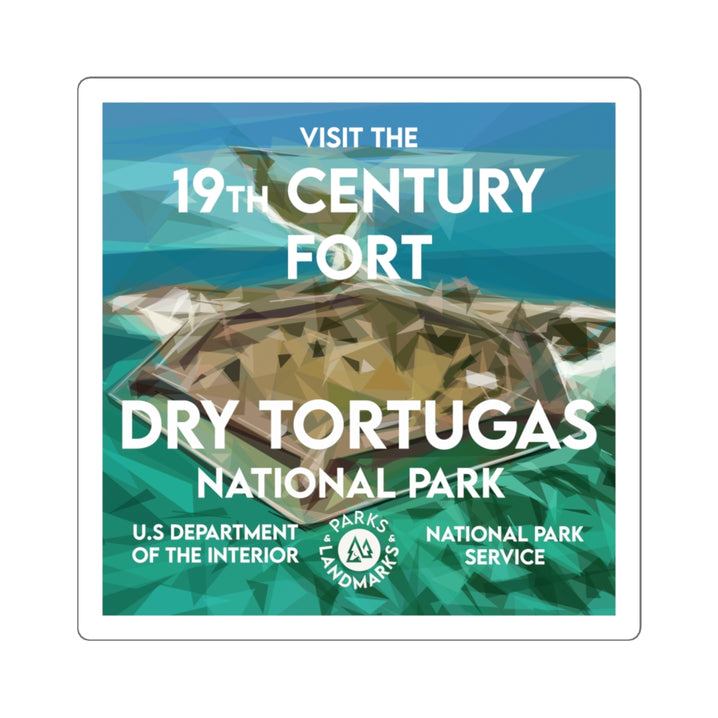 Dry Tortugas National Park Square Sticker - WPA Style
