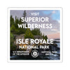 Isle Royale National Park Square Sticker - WPA Style