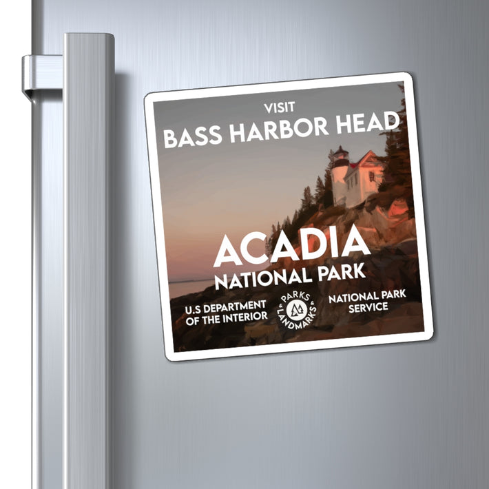 Acadia National Park Square Sticker - WPA Style