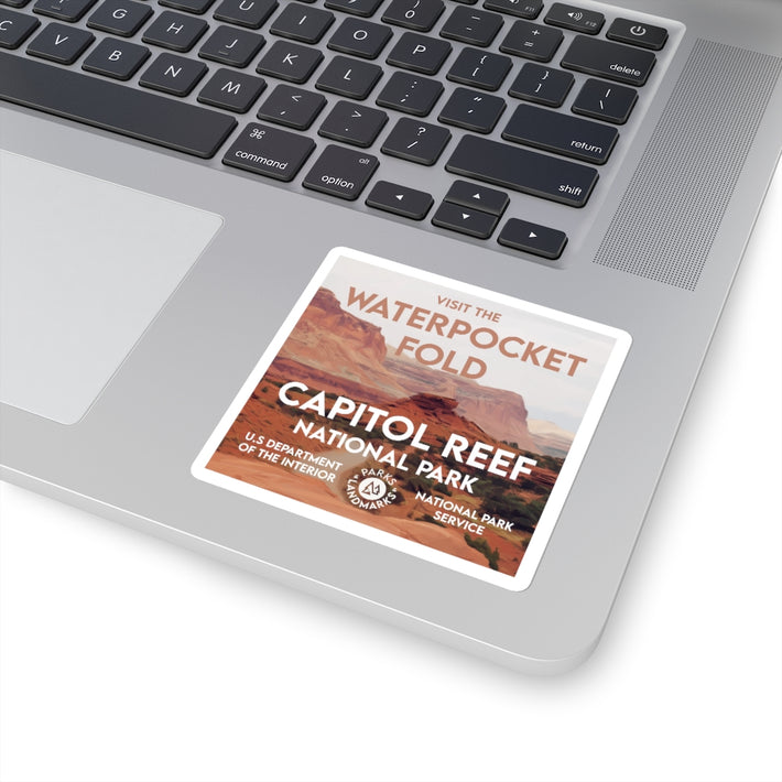 Capitol Reef National Park Square Sticker - WPA Style