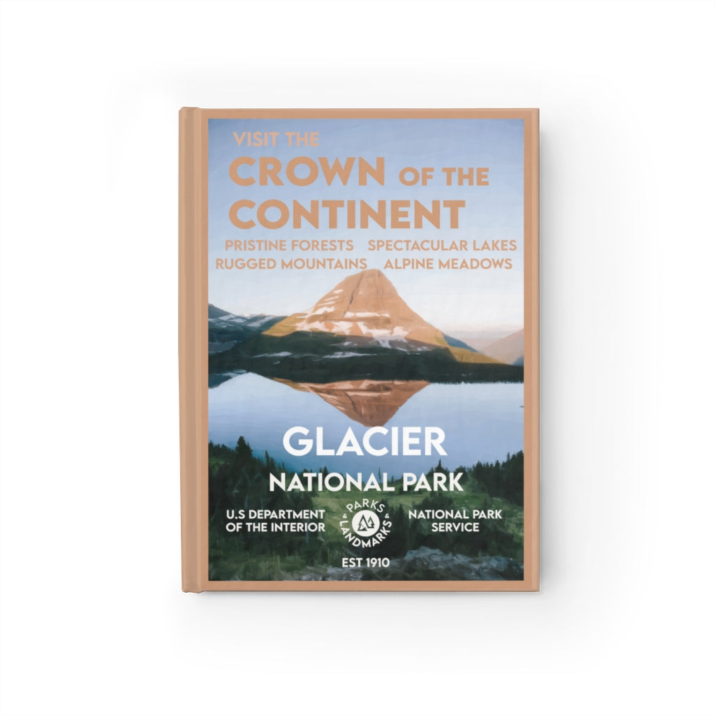 Glacier National Park Hardcover Lined Journal - WPA Style