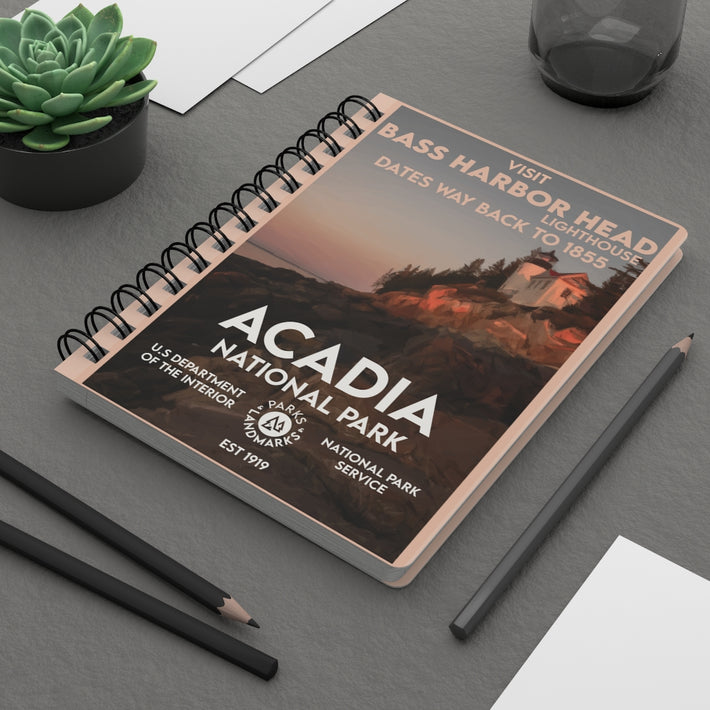 Acadia National Park Spiral Bound Journal - Lined - WPA Style