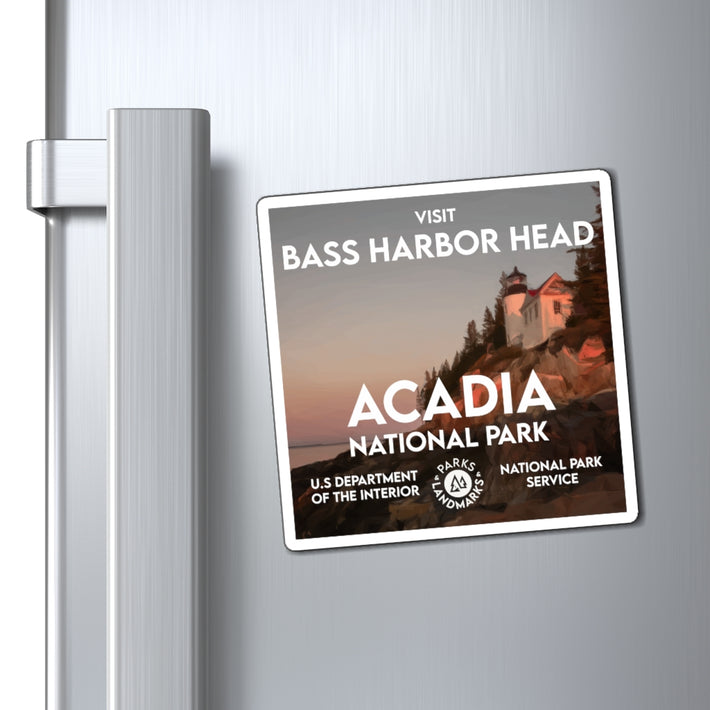 Acadia National Park Square Sticker - WPA Style