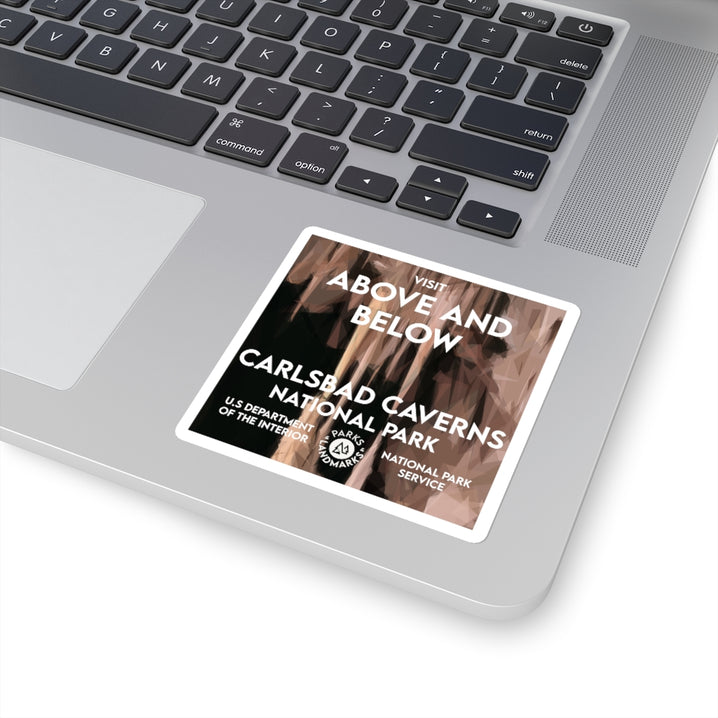 Carlsbad Caverns National Park Square Sticker - WPA Style