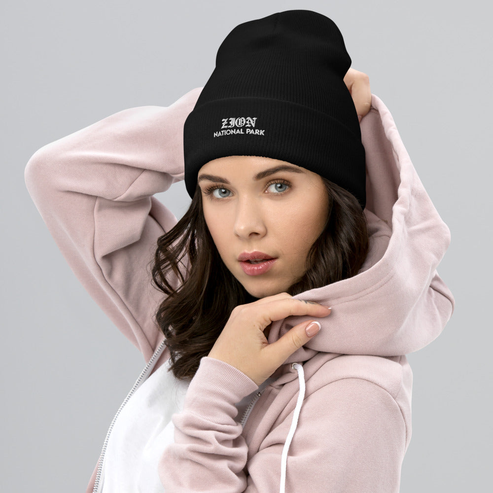 Zion “Park Ages” Embroidered Cuffed Beanie