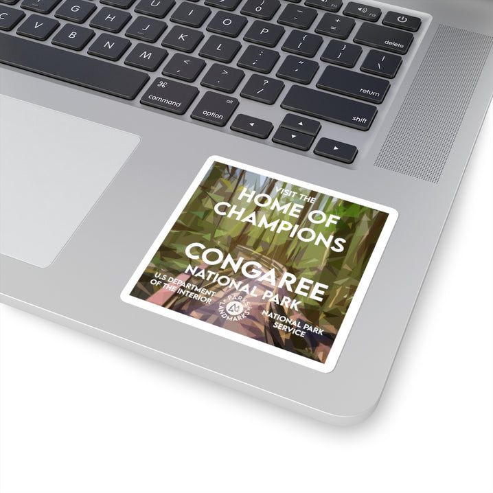 Congaree National Park Square Sticker - WPA Style