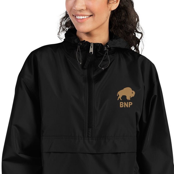 BNP Happy Bison Jacket - Badlands National Park Embroidered Packable Jacket - Parks and Landmarks // Champion