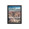 Badlands National Park Poster (Framed) - WPA Style