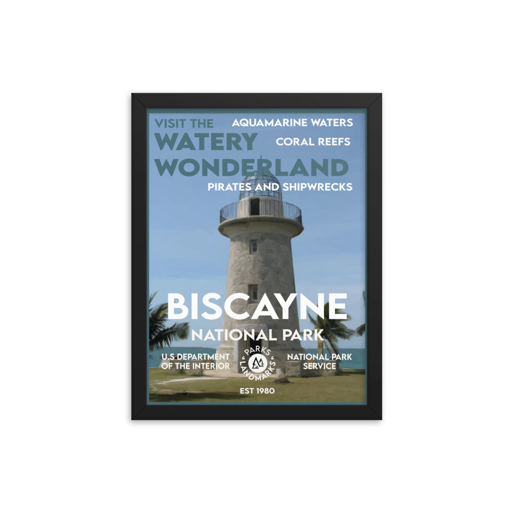 Biscayne National Park Poster (Framed) - WPA Style