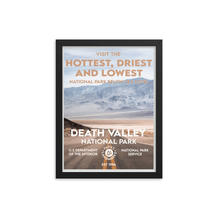 Death Valley National Park Poster (Framed) - WPA Style