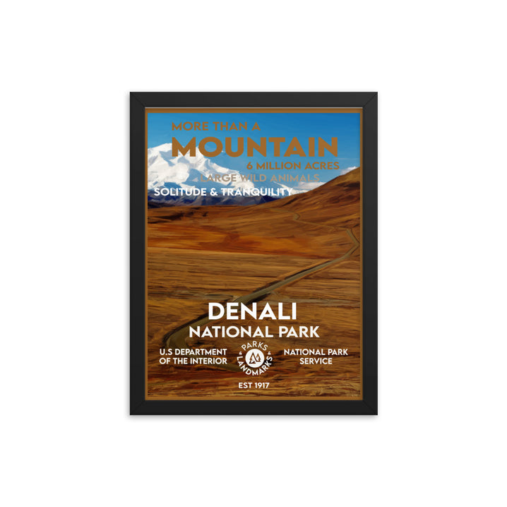 Denali National Park Poster (Framed) - WPA Style