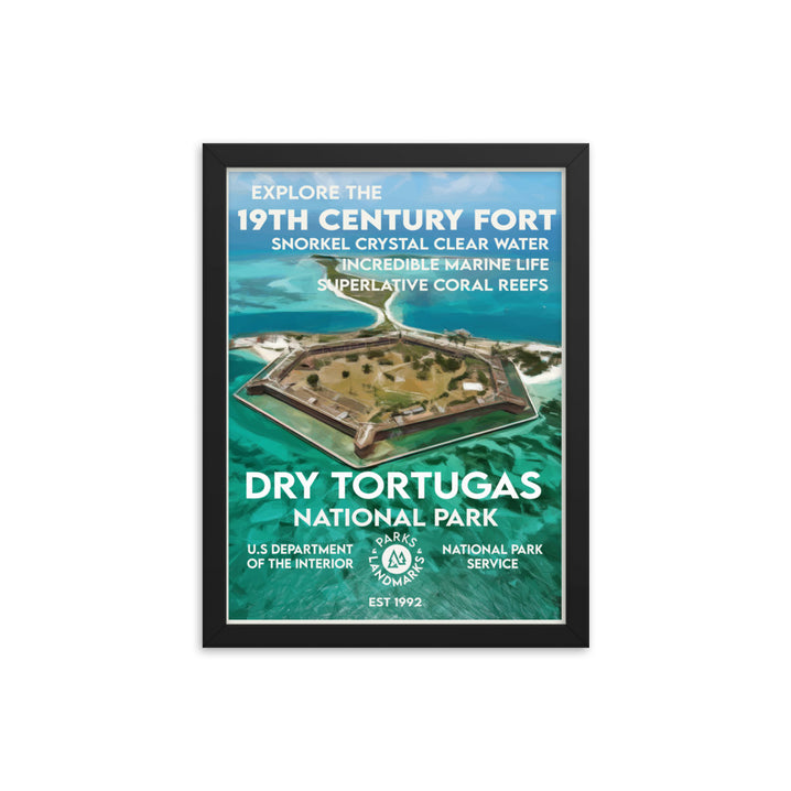 Dry Tortugas National Park Poster (Framed) - WPA Style