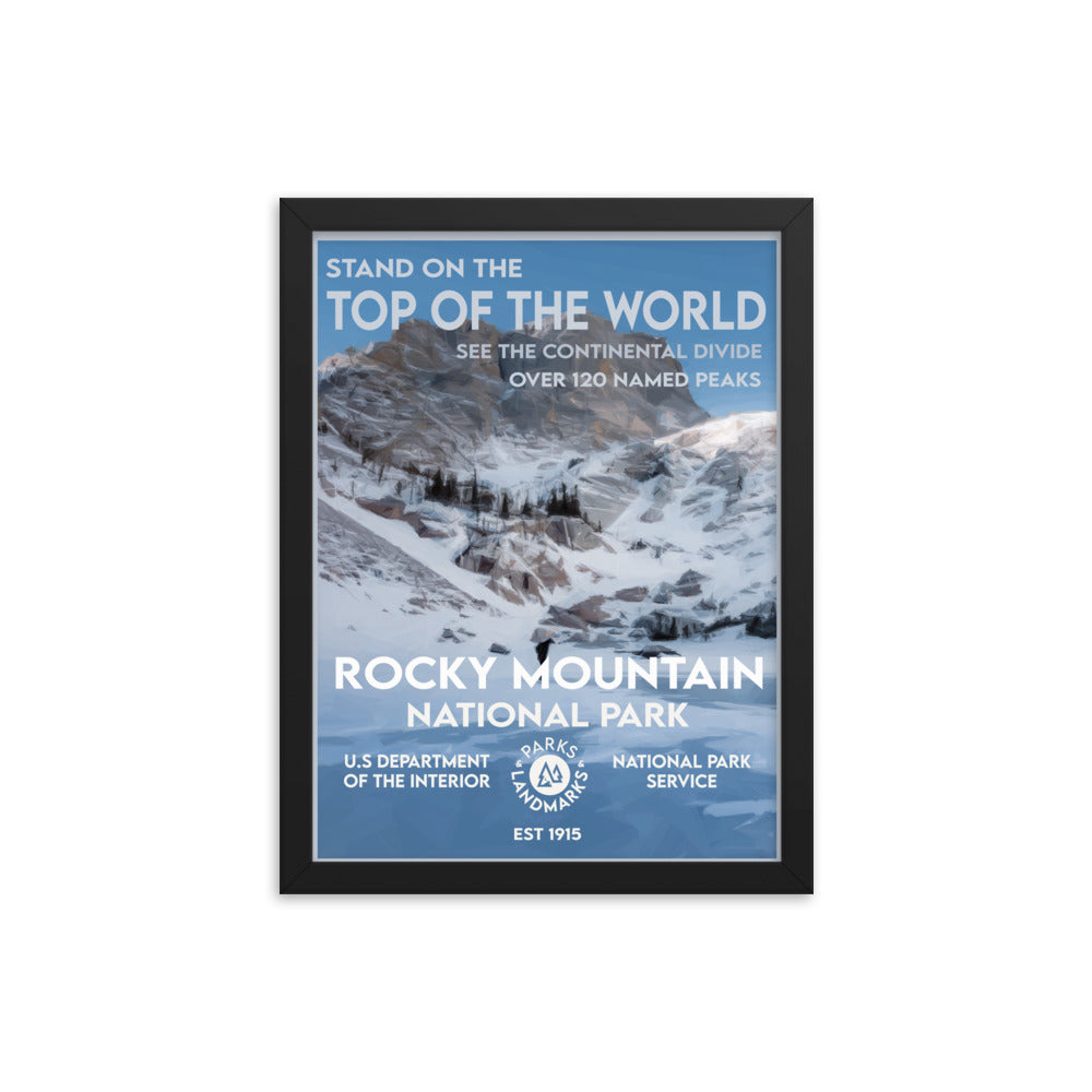 Rocky Mountain National Park Poster (Framed) - WPA Style