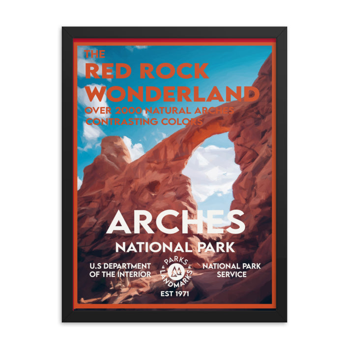 Arches National Park Poster (Framed) - Windows - WPA Style