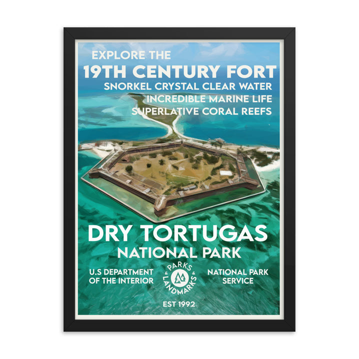 Dry Tortugas National Park Poster (Framed) - WPA Style