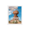 Arches National Park Poster (Framed) - Balanced Rock WPA Style