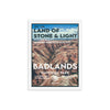 Badlands National Park Poster (Framed) - WPA Style