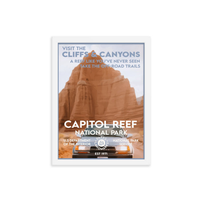 Capitol Reef National Park Poster (Framed) - Off Road - WPA Style