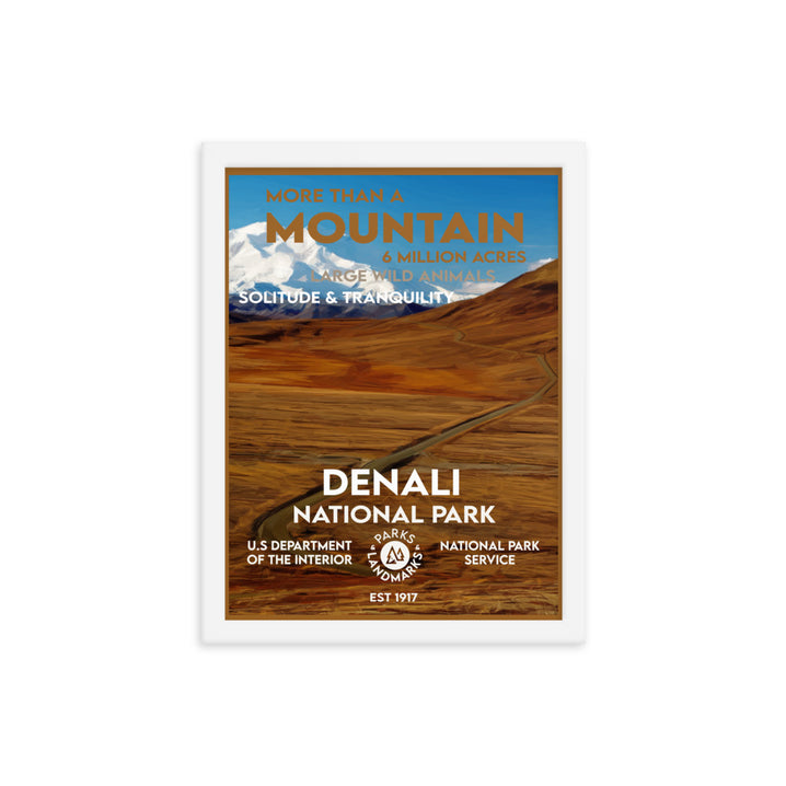Denali National Park Poster (Framed) - WPA Style