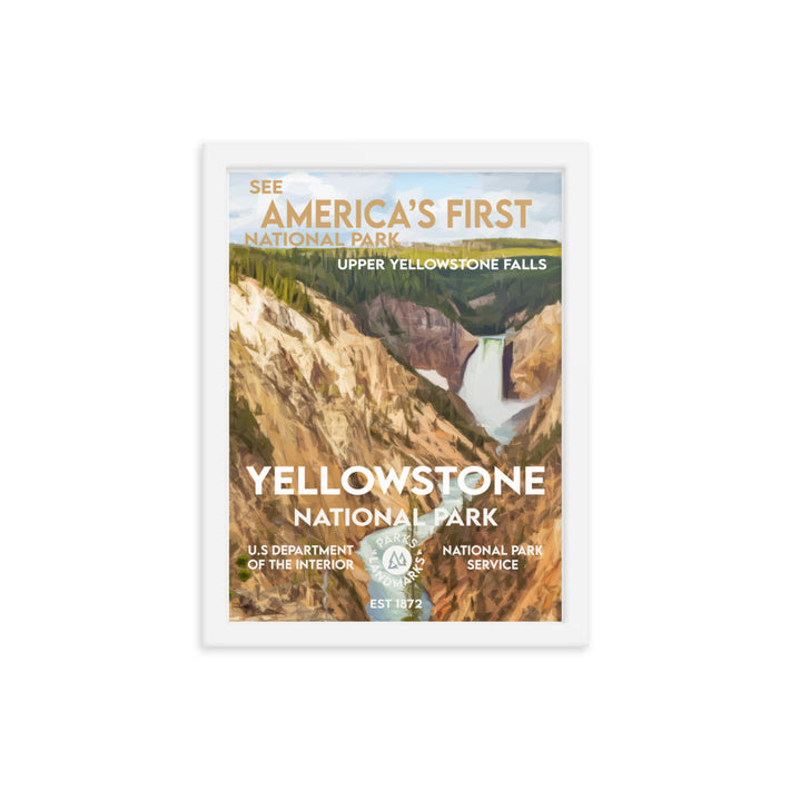 Yellowstone National Park Poster (Framed) - WPA Style