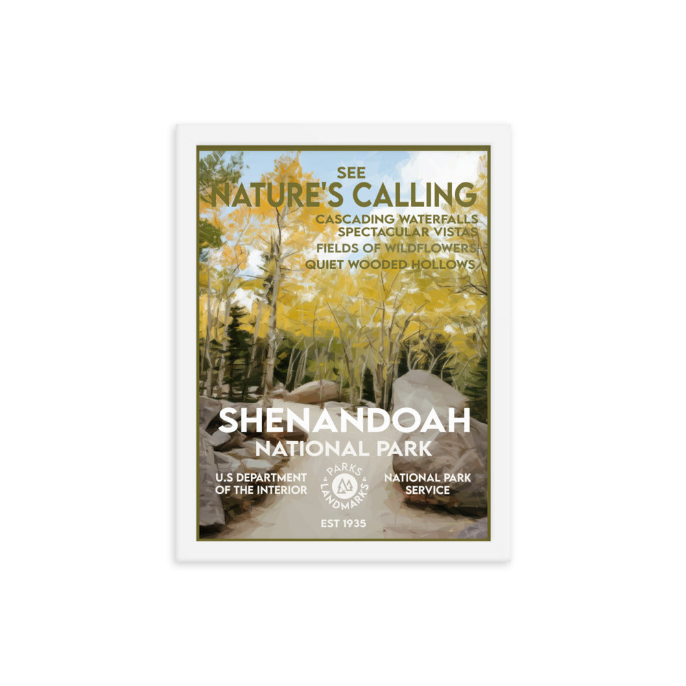 Shenandoah National Park Poster (Framed) - WPA Style