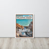 Acadia National Park Poster - North Atlantic Coast (Framed) - WPA Style