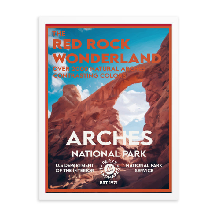 Arches National Park Poster (Framed) - Windows - WPA Style