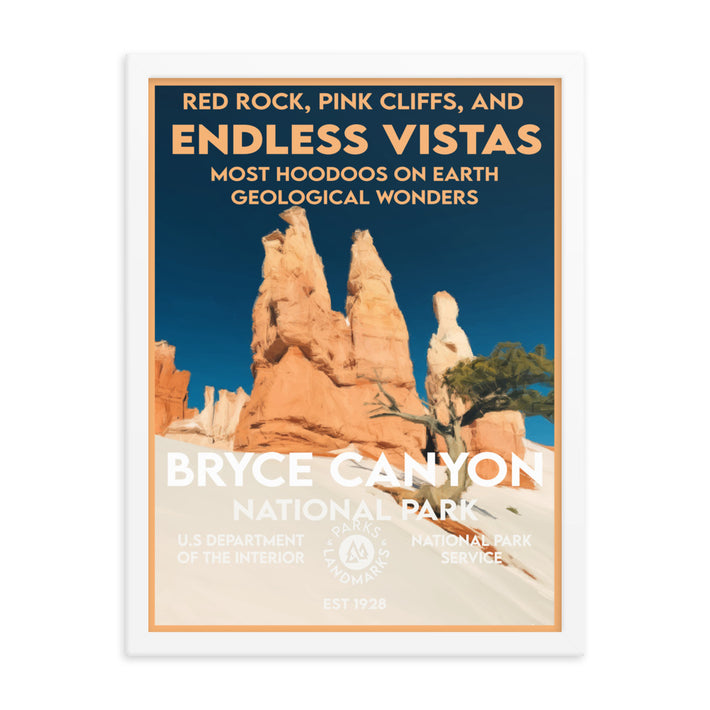 Bryce Canyon National Park Poster (Framed) - WPA Style