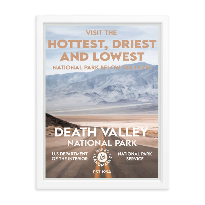 Death Valley National Park Poster (Framed) - WPA Style