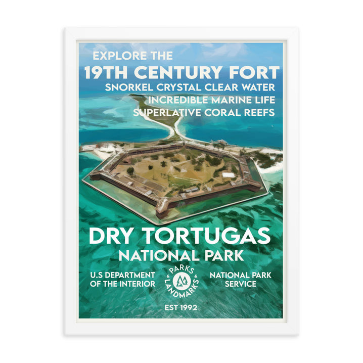 Dry Tortugas National Park Poster (Framed) - WPA Style