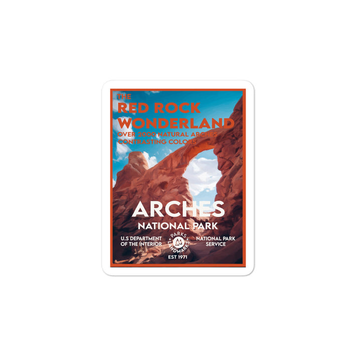 Arches National Park Sticker WPA Style