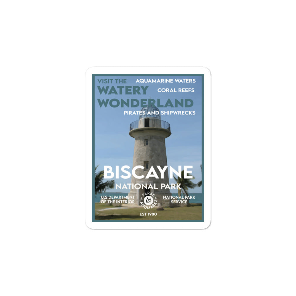 Biscayne National Park Poster Sticker - WPA Style