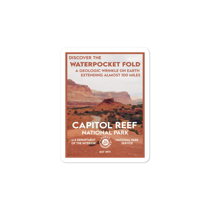 Capitol Reef National Park Poster Sticker - WPA Style