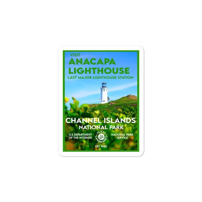 Channel Islands National Park Sticker - Light House - WPA Style