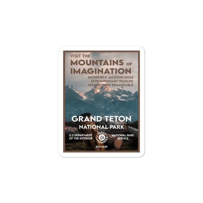 Grand Teton National Park Sticker - WPA Style