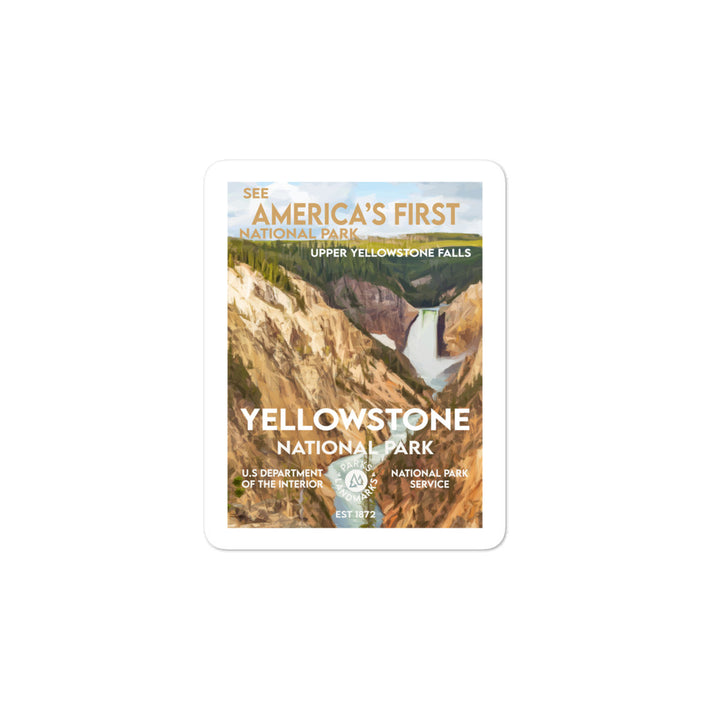 Yellowstone National Park Sticker - WPA Style