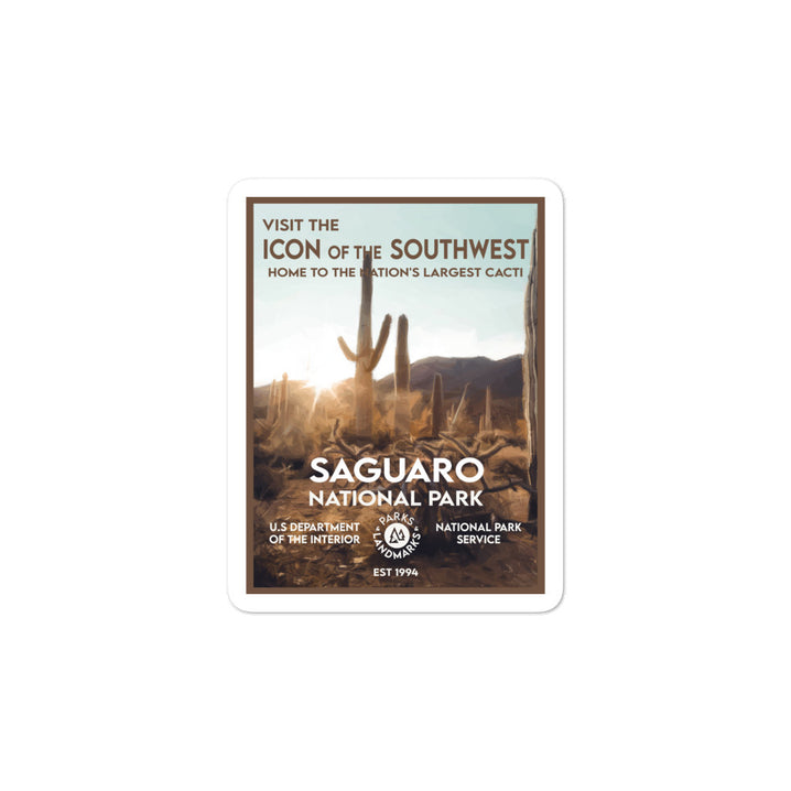Saguaro National Park Sticker - WPA Style