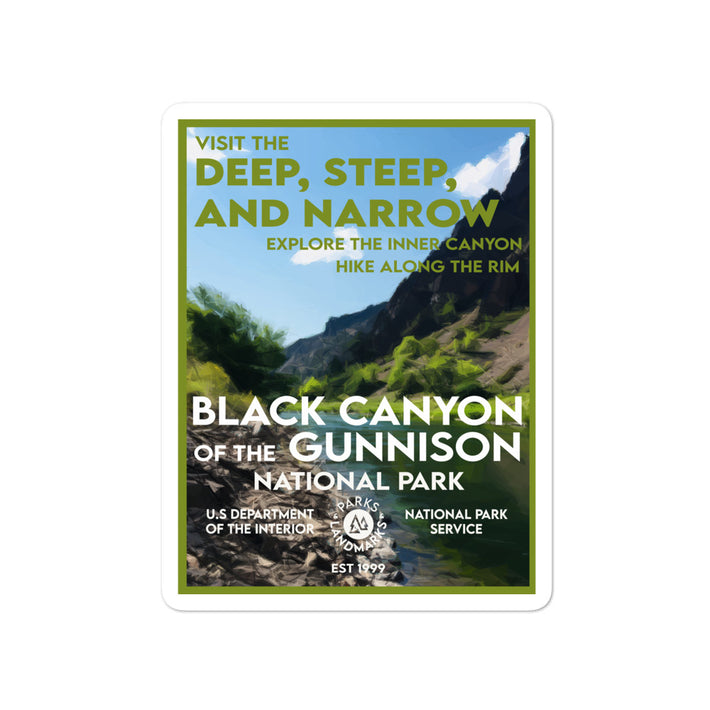 Black Canyon National Park Poster Sticker - WPA Style