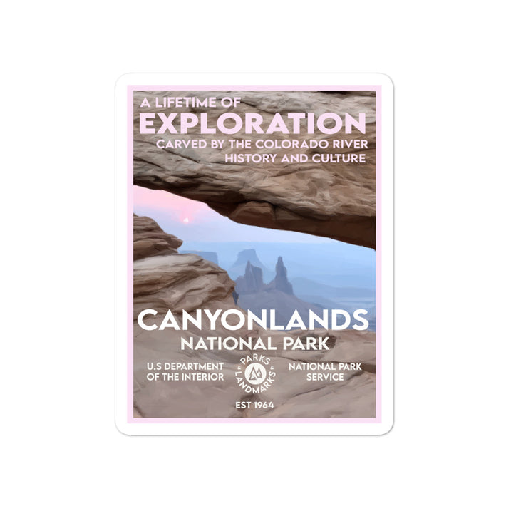 Canyonlands National Park Sticker - WPA Style