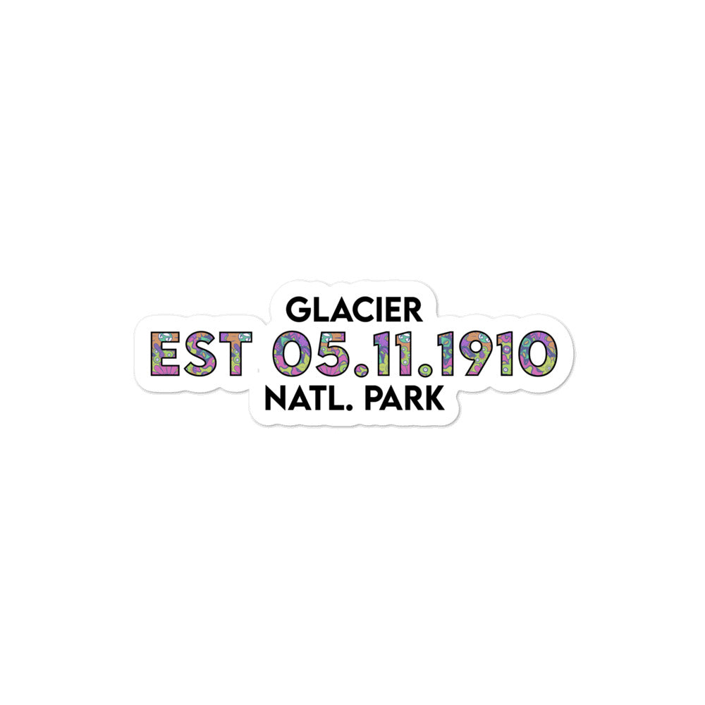 Glacier National Park Sticker - Established Line