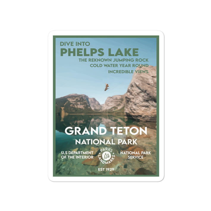 Grand Teton National Park Sticker - WPA Style