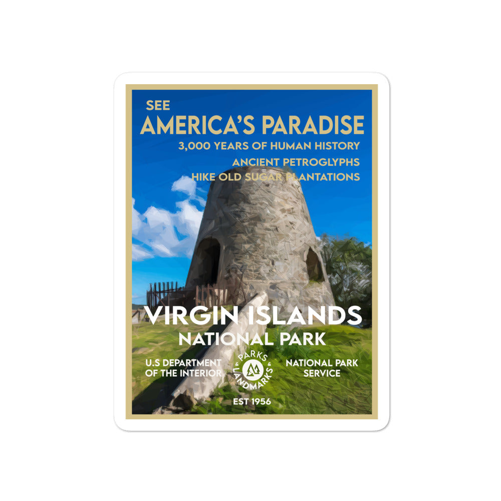 Virgin Islands National Park Sticker - WPA Style